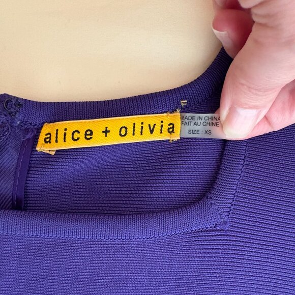 Alice + Olivia Royal Purple Bodycon Mini Dress XS - Picture 3 of 7